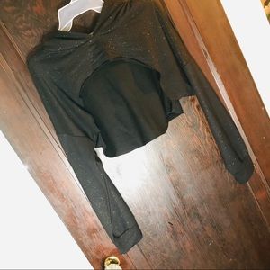 Glitter Hooded Crop Top